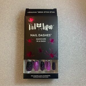 Red Aspen Purple and Black Press-On Nails